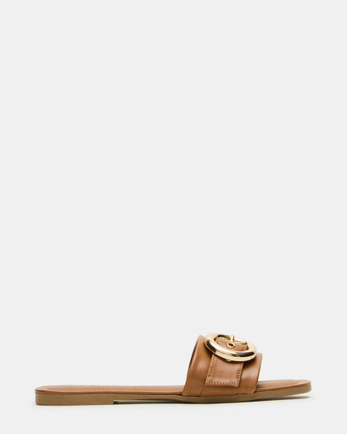 REEF Tan Leather Square-Toe Slide Women's Sandal | Steve Madden