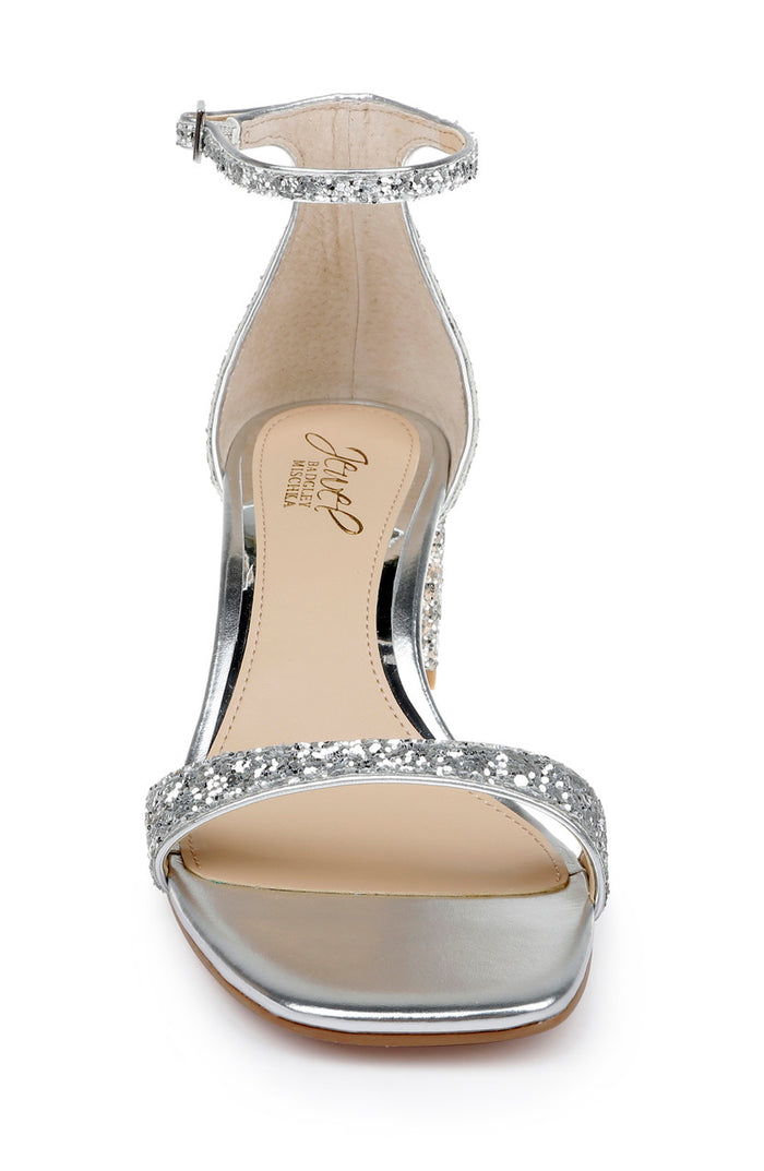 Silver | Reese Simple Block Heel Sandal