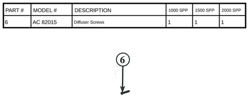 Replacement Part AC 82015 - Diffuser Screw