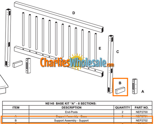 Replacement Part NEP2702	Assembly Support