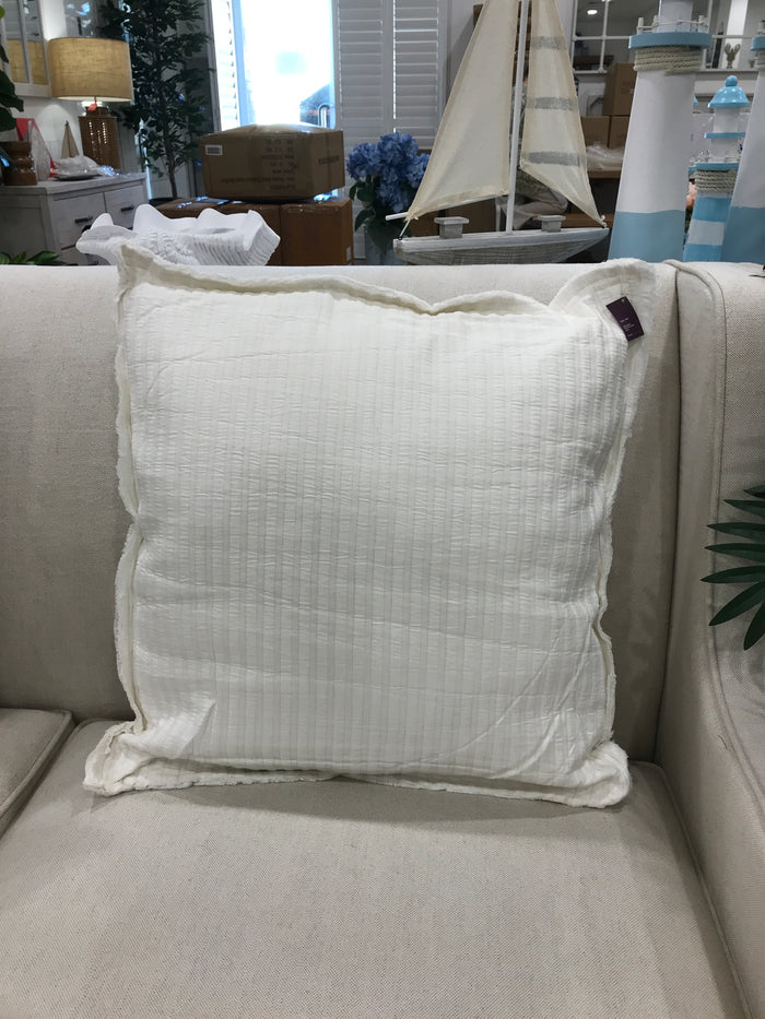 Ribbed Cushion White