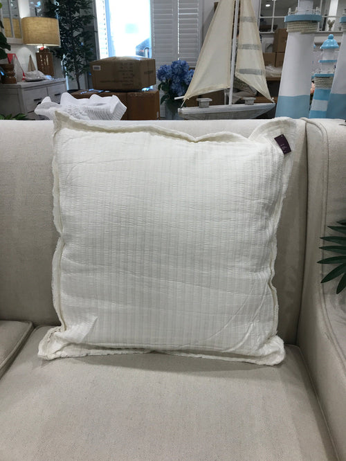 Ribbed Cushion White