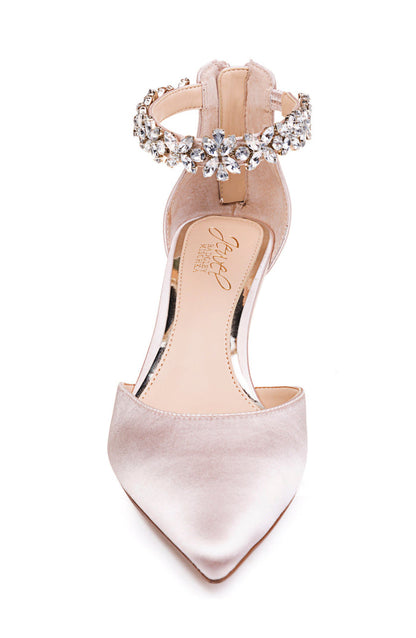 Champagne | Robles Crystal Embellished Kitten Heel