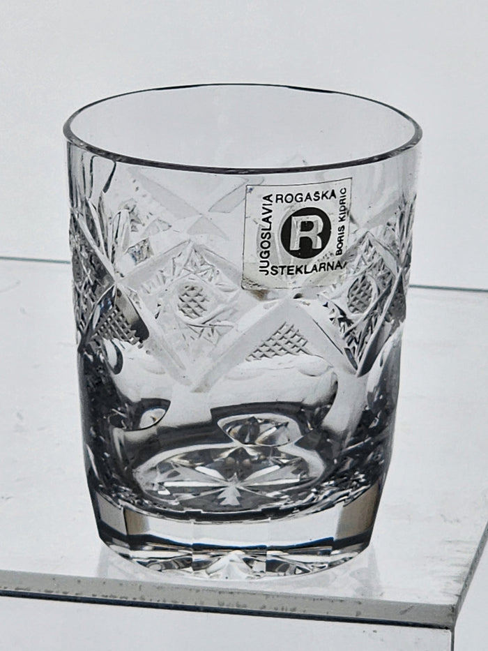 Rogaska Hand Cut glass shot glasses 24% lead crystal.4 pieces