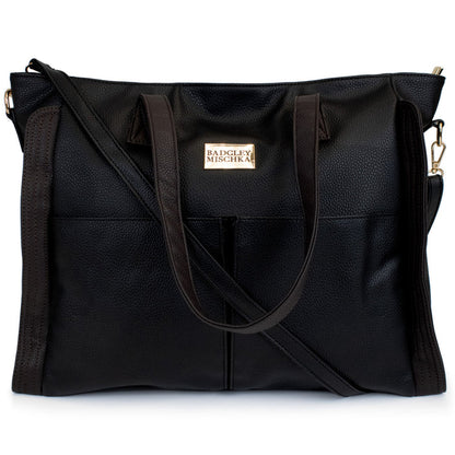 Black | Rose Vegan Leather Travel Tote Weekender Bag