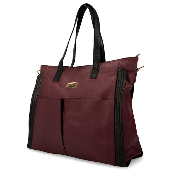 Merlot | Rose Vegan Leather Travel Tote Weekender Bag