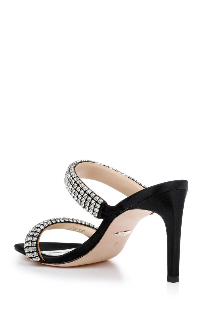 Black | Sade Jeweled Double-Band Stiletto