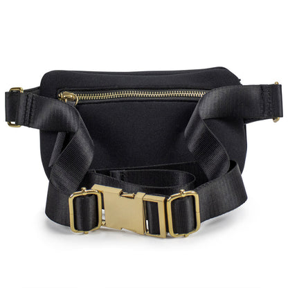 Black | Sage Scuba and Vegan Leather Belt Bag