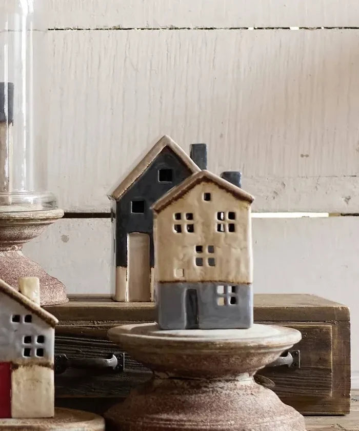 Saint Mail Tea Light House Stone Roof