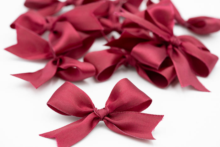 Satin Bows - 7/8" Ribbon - Pre-made - 12 Piece