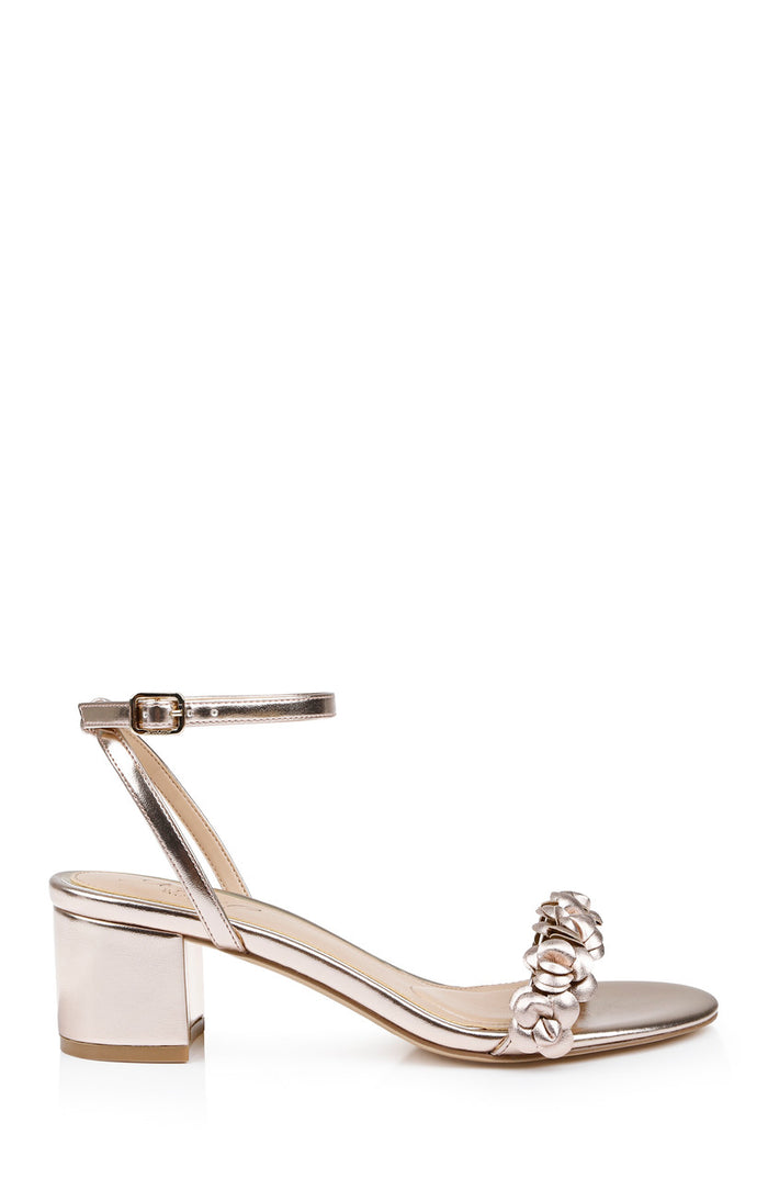 Rose Gold | Sawyer Low Block Heel Sandals Side