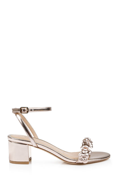 Rose Gold | Sawyer Low Block Heel Sandals Side