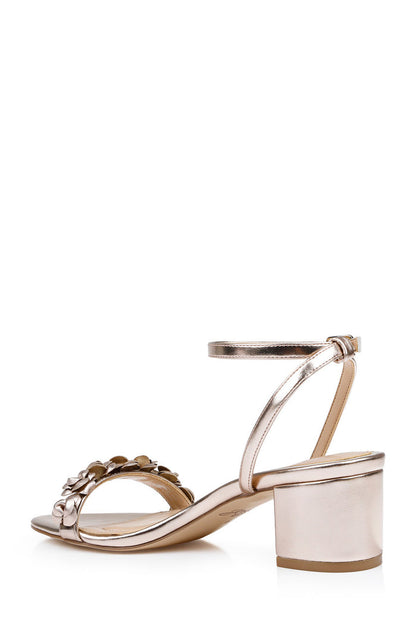 Rose Gold | Sawyer Low Block Heel Sandals Back Side