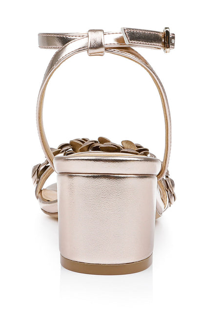 Rose Gold | Sawyer Low Block Heel Sandals Back