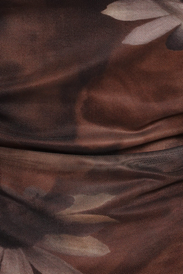 TOPS Sayber Mesh Top - Brown Floral