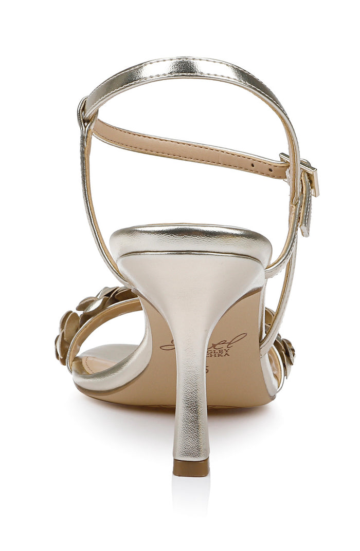 Gold Metallic | Saylor Mid Stiletto Sandals Back