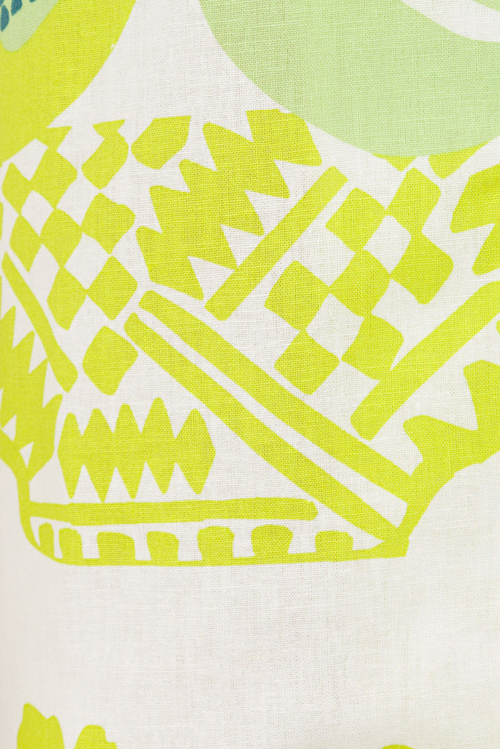 White Prego Verde Print Button Up Collar Seona Top