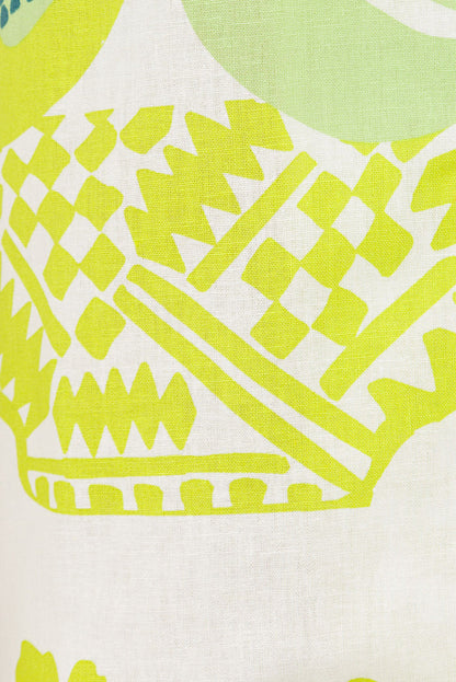 White Prego Verde Print Button Up Collar Seona Top