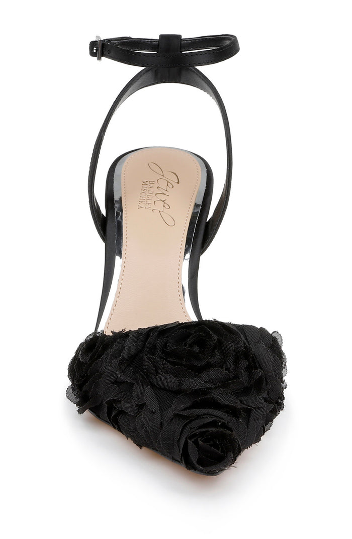 Black Black | Shannon Ankle Strap Pumps Front