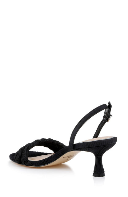 Black Fabric | Sharon Slingback Sandals Back Side