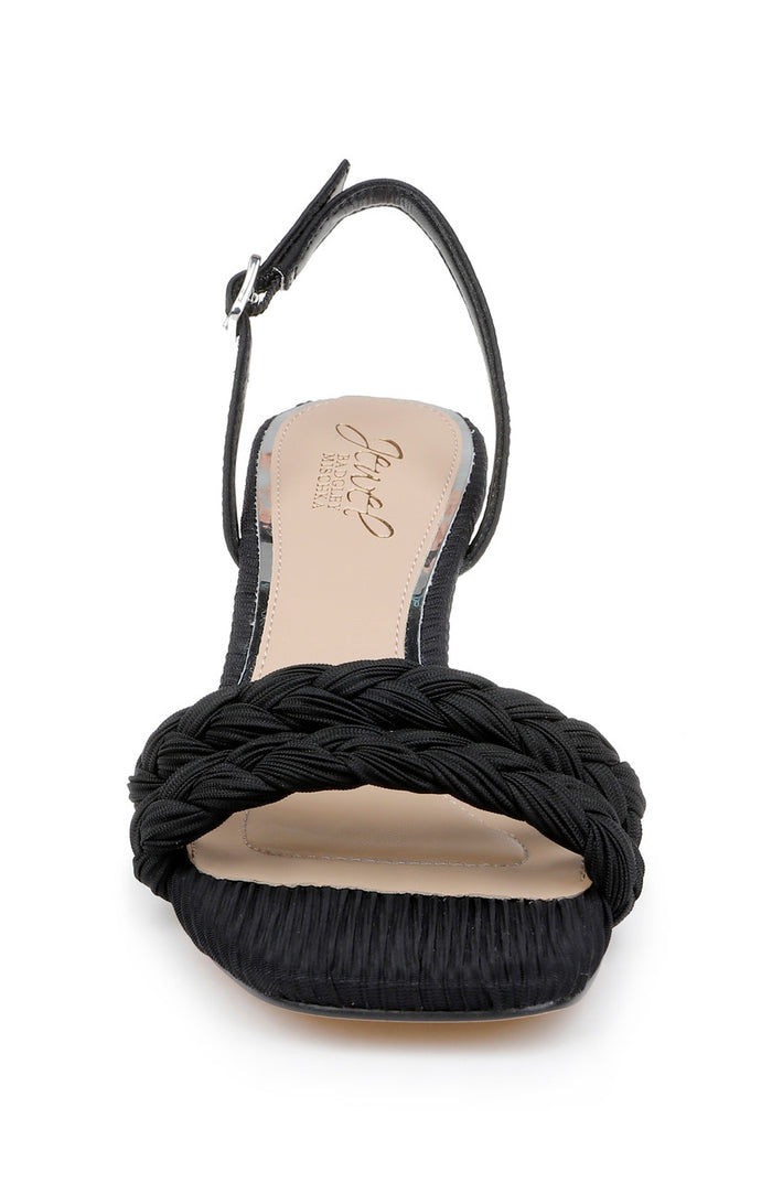 Black Fabric | Sharon Slingback Sandals Front