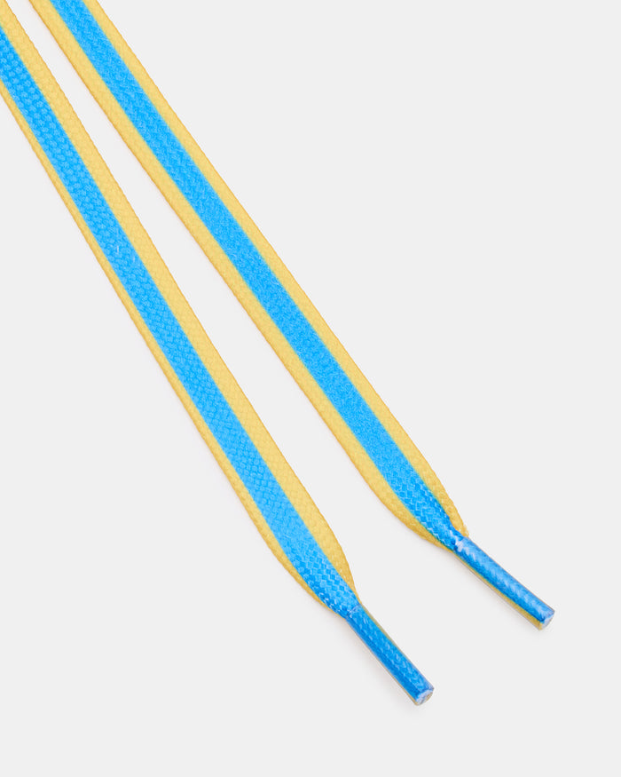SHOE LACES AND CHARMS BLUE/YELLOW