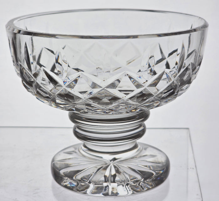 Signed Waterford Hand Cut glass compote Lismore Irish Crystal