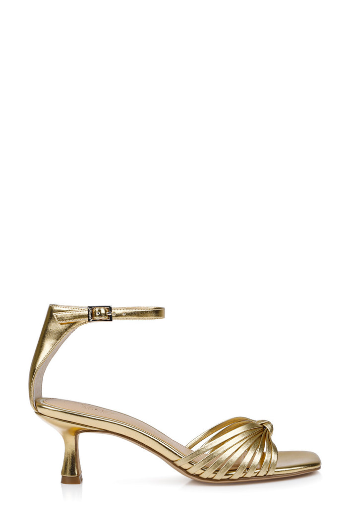 Gold Metallic | Silvia Kitten Heel Sandals Side