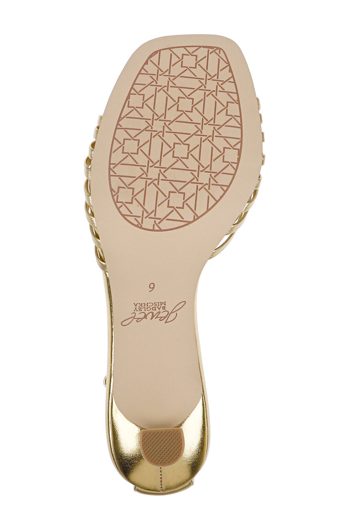 Gold Metallic | Silvia Kitten Heel Sandals Sole
