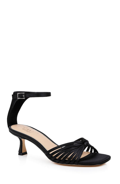 Black | Silvia Kitten Heel Sandals Front Side