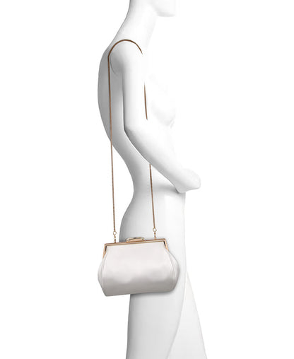 White | Skye Framed Clutch with Crystal Clasp