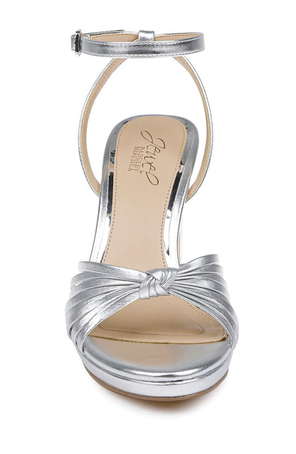 Silver Metallic | Skylar Peep Toe Platform Sandals Front