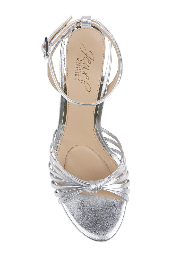 Silver Metallic | Skylar Peep Toe Platform Sandals Top