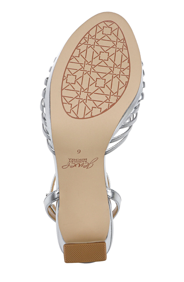 Silver Metallic | Skylar Peep Toe Platform Sandals Sole