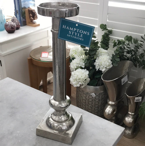 Small Silver Como Candle Stick