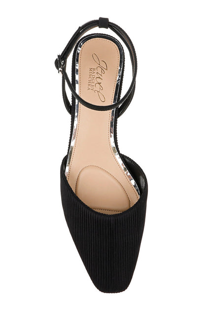 Black Fabric | Stacy Low Block d'Orsay Pumps Top