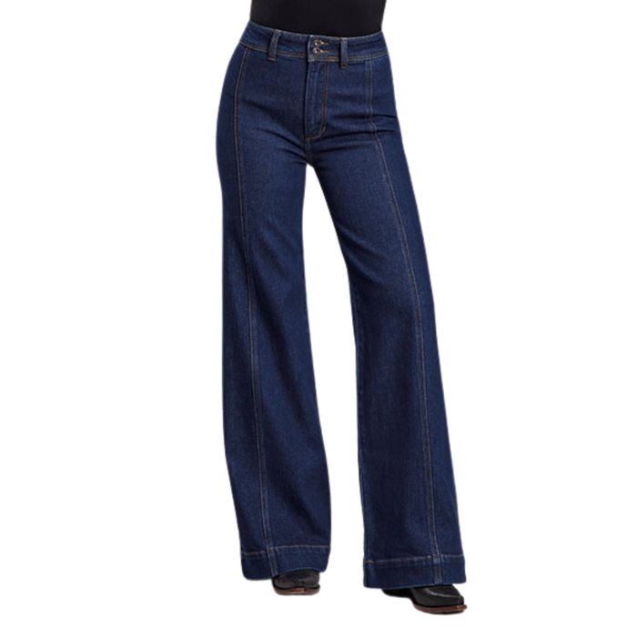 Stetson Women's No. 751 High Waisted Wide Leg Jean in Dark Wash