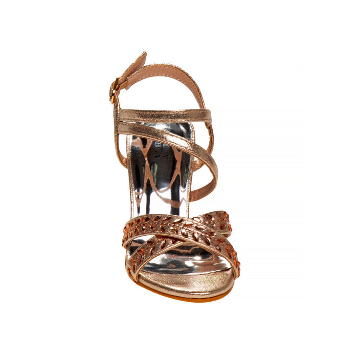 Rose Gold | Strappy Open Toe Metallic Girls Shoe