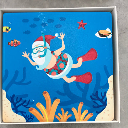 Summertime Santa Coasters