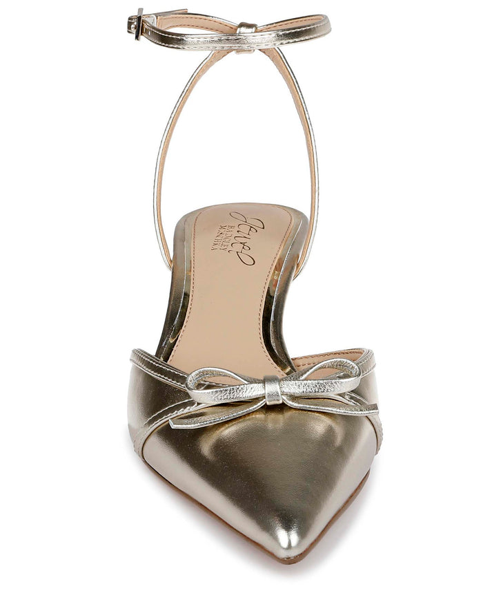 Gold Metallic | Talasia Pointed Toe Kitten Heels