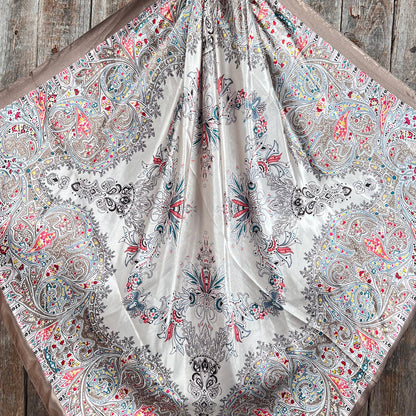 Tan Floral Wild Rag/Scarf