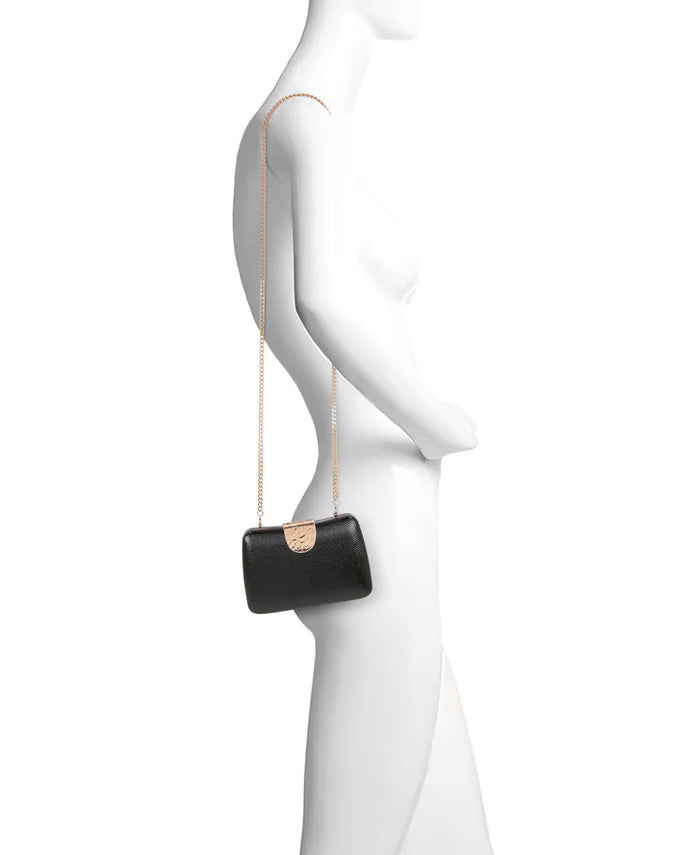 Black | Tatum Faux Leather Clutch Form