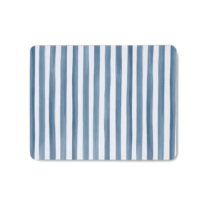 Taylor stripe blue square coasters set