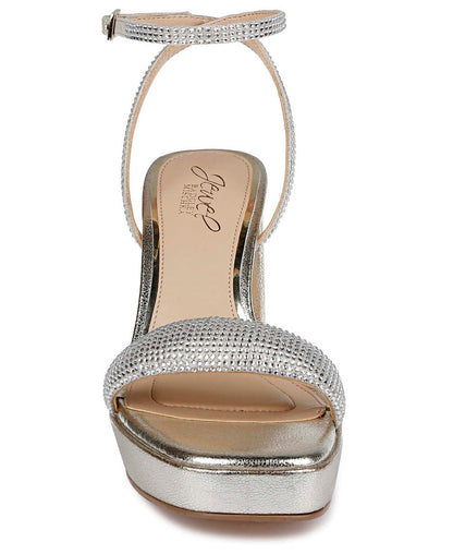 Gold Textile | Teddi Platform Block Heels