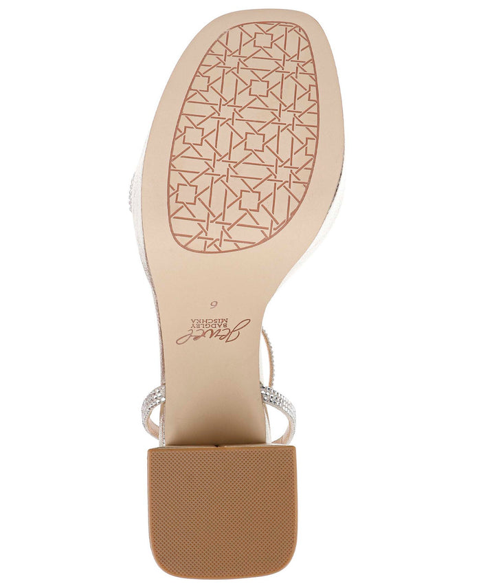 Gold Textile | Teddi Platform Block Heels