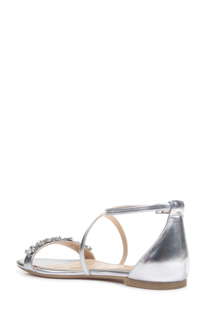 Silver | Tessy Satin Evening Sandal