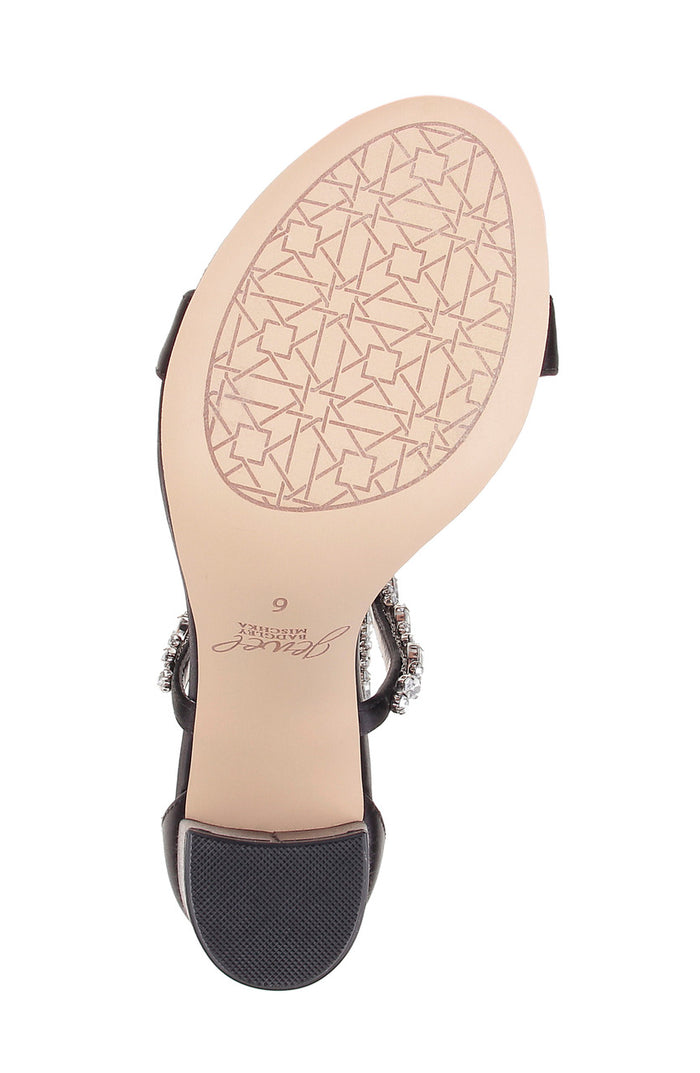 Black | Thamar Crystal Strappy Block Heel