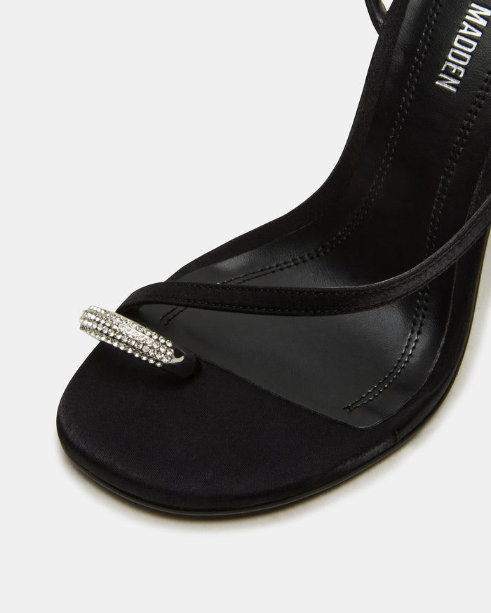 TIA RHINESTONES BLACK SATIN