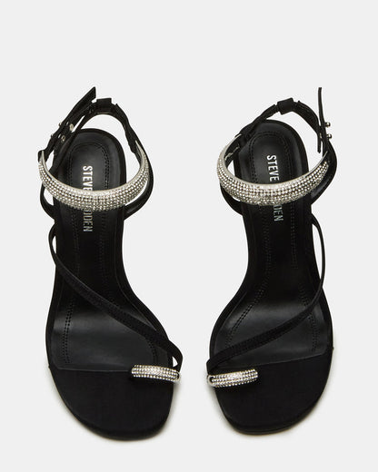 TIA RHINESTONES BLACK SATIN