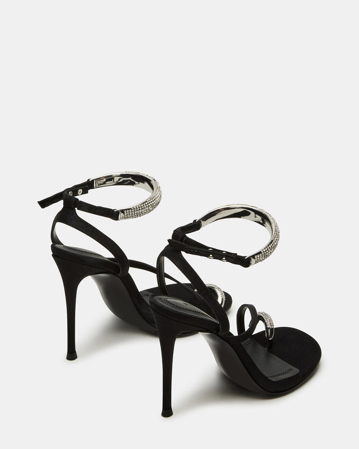 TIA RHINESTONES BLACK SATIN